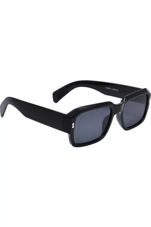 Peter Jones Eyewear Unisex Black Full Rim Square Sunglasses with UV Protected Lens