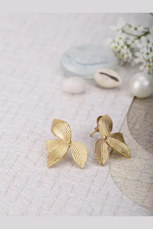 Berserk Gold Plated Floral Studs Earrings