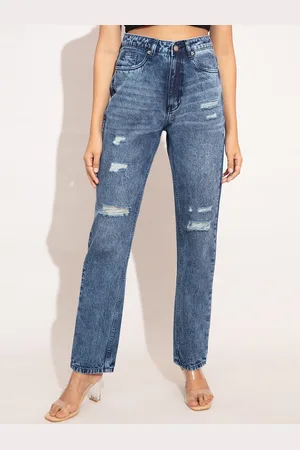 20Dresses Women Blue High-Rise Highly Distressed Light Fade Stretchable Jeans