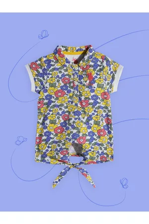 Ralph Lauren U.S.Polo Assn. Kids Girls Multicoloured Printed Pure Cotton Shirt Style Top