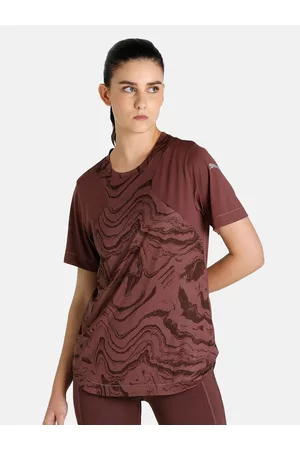 PUMA Women Brown Printed Graphic Printed Short Sleeve Running T-shirt