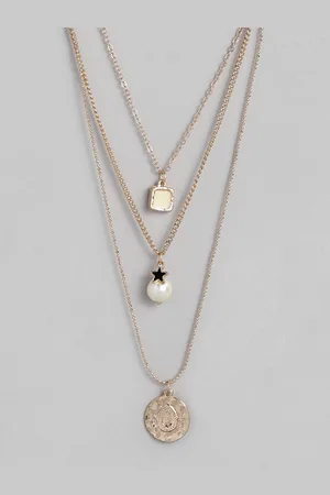 justpeachy Gold & White Gold-Plated Layered Necklace