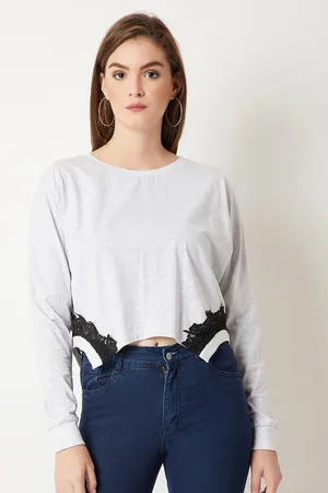 Miss Chase Women Grey Solid Top