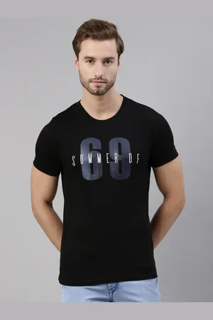 Joven Men Black Printed Pure Cotton T-Shirt