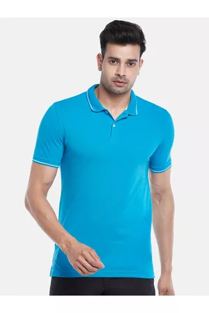 Pantaloons Men Blue Polo Collar Outdoor T-shirt