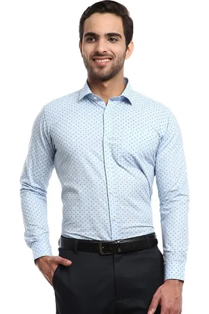 V-Mart Men Blue Standard Printed Formal Shirt