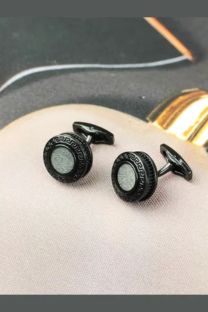 Tossido Men Textured Brass Metal Premium Cufflink