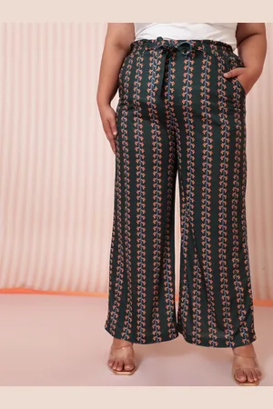 Amydus Women Plus Size Printed Trousers