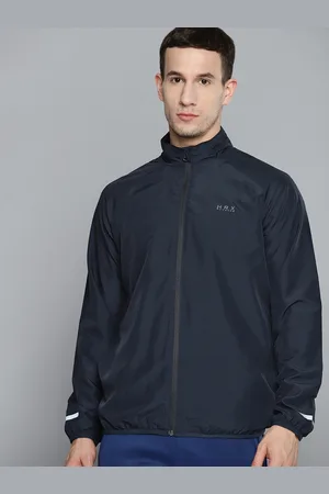 HRX Men Navy Blue Solid Tailored Jacket