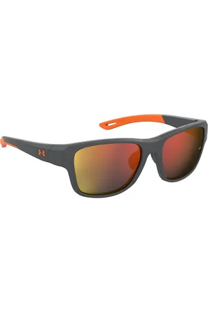 Under Armour Men Red Lens & Silver-Toned Wayfarer Sunglasses 204095KB757UZ
