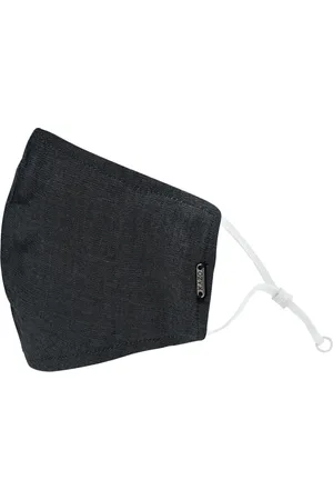 Kazo Women Black Self Design 2-Ply Chambray Layered Cloth Mask