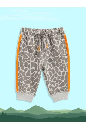 Mothercare Girls Grey Printed Pure Cotton Joggers
