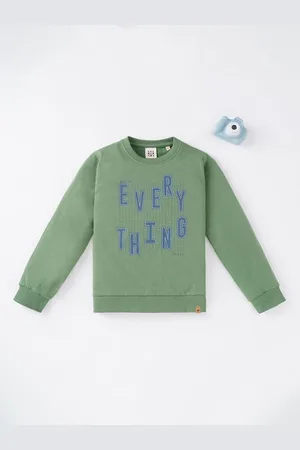 Ed-a-Mamma Boys Green Printed Sweatshirt