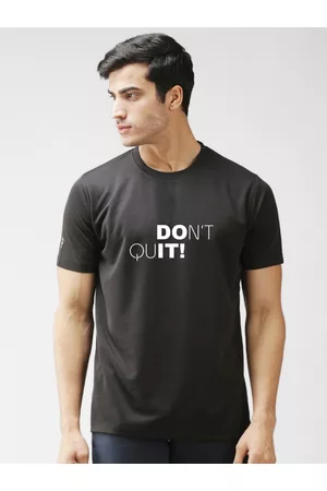 EPPE Men Black Typography Printed Sports T-shirt