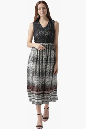 DODO & MOA Women Black Midi Dress