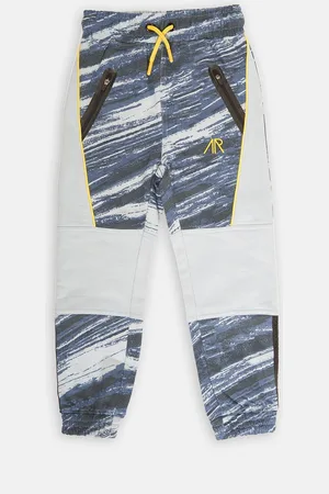 Angel & Rocket Boys Blue Printed Cotton Joggers