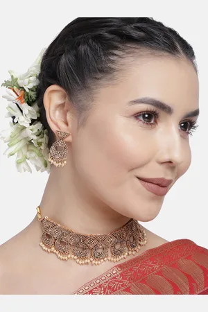 Kord Store Antique Rose Gold-Plated Beaded Necklace & Earrings Set