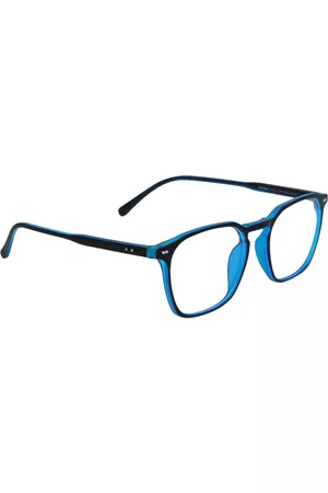 Peter Jones Eyewear Unisex Black & Blue Square Blue Light Blocking Computer Glasses