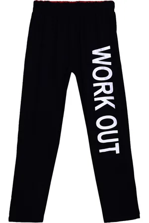 Sweet Angel Boys Black Solid Pure Cotton Typography Relaxed-Fit Track Pant