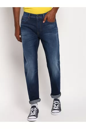 Lee Men Blue Light Fade Stretchable Straight Fit Cropped Jeans