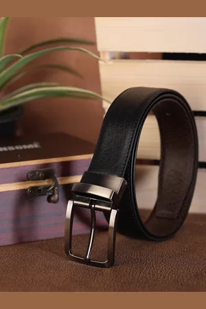 ZEVORA Men Printed Textured Leather Reversible Belt