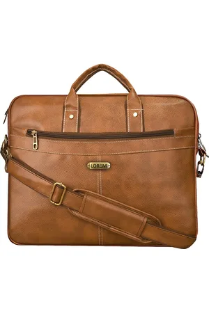Lorem Unisex Tan Textured Laptop Bag