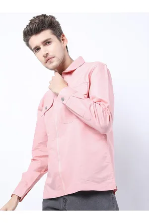 Highlander Men Pink Slim Fit Double Flap Pocket Shirt