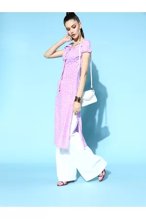 Berrylush Women Elegant Lavender Polyester All in the Details Kurta