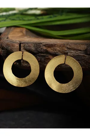 Berserk Gold-Toned Gold Plated Contemporary Drop Earrings