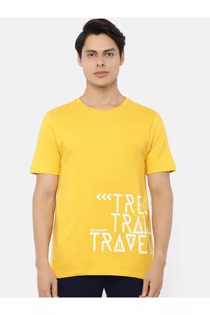 Wildcraft Men Yellow Typography Printed T-shirt