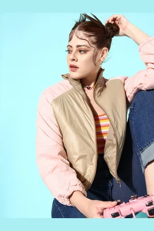 Mast & Harbour Women Classy Beige Solid Utility Jacket