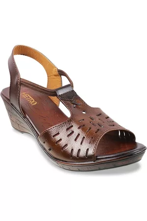Metro Rust WOMEN Leather Wedge Sandals