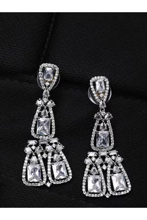 Bhana Fashion White Contemporary Drop Earrings