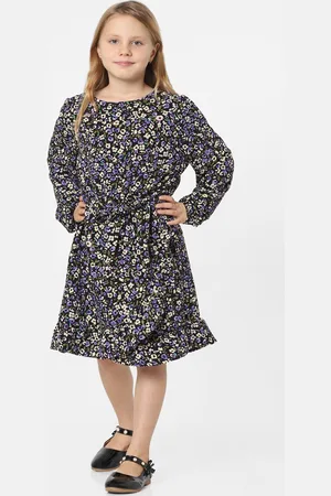 ONLY Kids Girls Blue & White Floral Wrap Dress