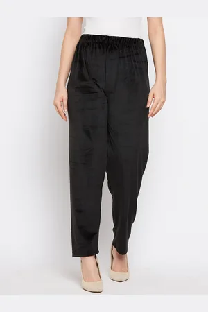 Clora Creation Women Mid Rise Velvet Trousers