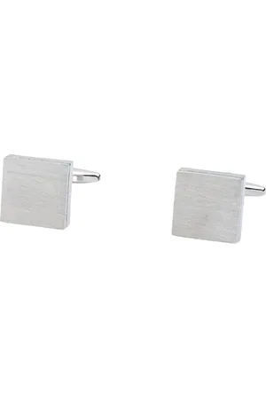 The Tie Hub Men Silver-Toned Brass Cufflink