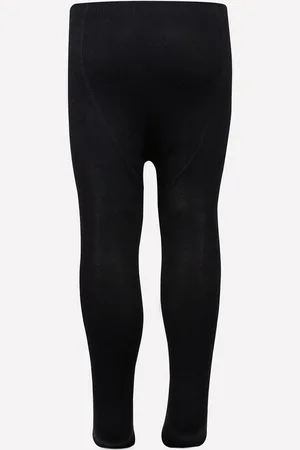 Bonjour Girls Black Solid Ankle Length Anti-Odour Cotton Tights
