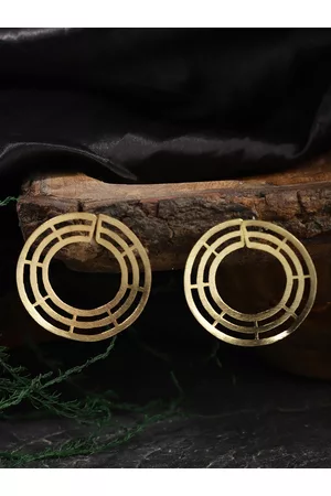 Berserk Women Gold Plated Geometric Studs Earrings