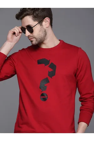 WROGN Men Red Printed Sweatshirt