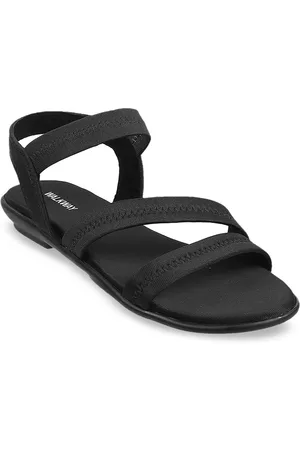Metro Women Black Open Toe Flats