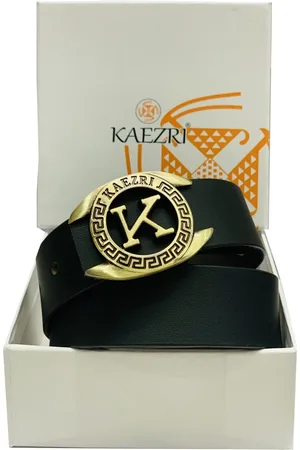 KAEZRI Men Black Leather Belt