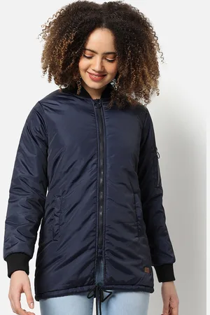 Campus Women Blue Outdoor Puffer Jacket