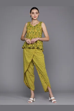 Fabindia FabBasic Women Ethnic Motifs Printed Pure Cotton Top with Dhoti Pants