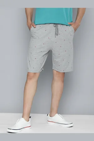 Mast & Harbour Men Grey Melange Conversational Printed Shorts