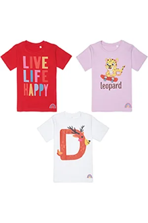 Tossido Kids Pack Of 3 Cotton Printed T-shirt