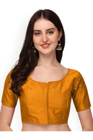 PUJIA MILLS Women Yellow Saree Blouse
