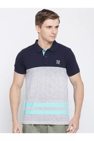 Pepe Jeans Men Blue Colourblocked Polo Collar T-shirt