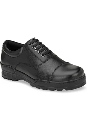 Delize Men Black Solid Formal Oxford Shoes