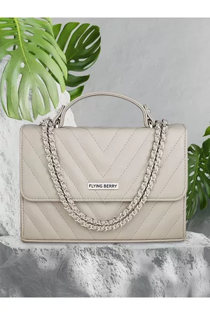 FLYING BERRY Grey Structured Satchel Bag