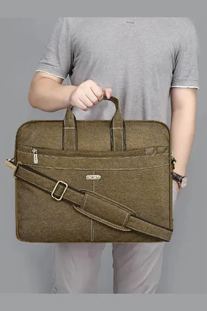 Lorem Unisex Khaki Textured Laptop Bag